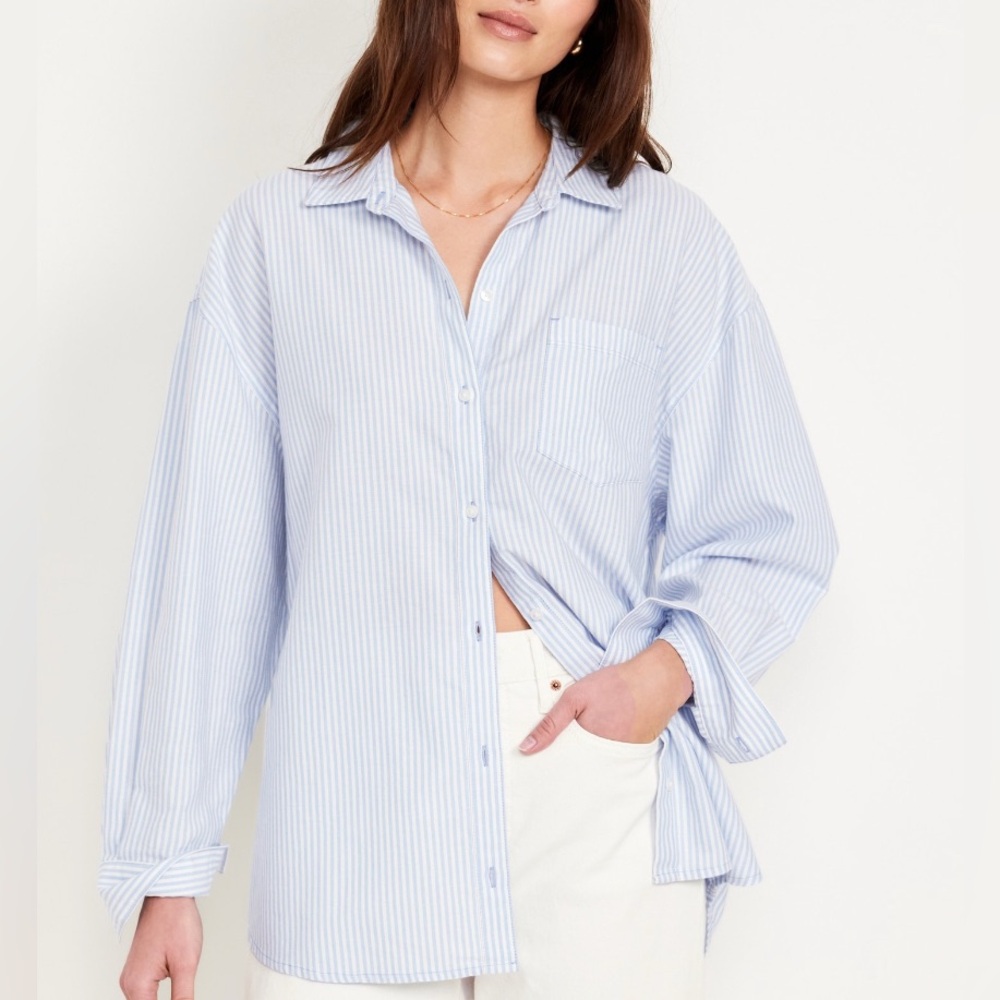Oversized Button-Down Boyfriend Shirt
